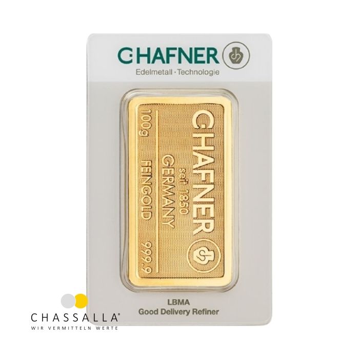 100 Gramm Goldbarren C.HAFNER