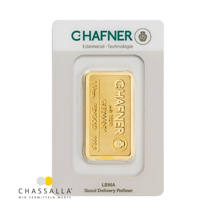 1 Unze (31,1 Gramm) Goldbarren C.HAFNER