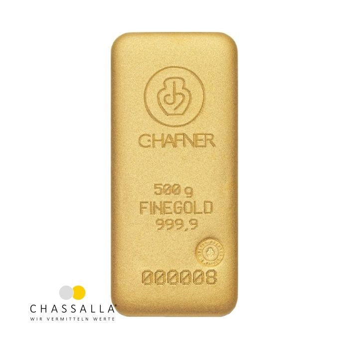 500 Gramm Goldbarren C.HAFNER