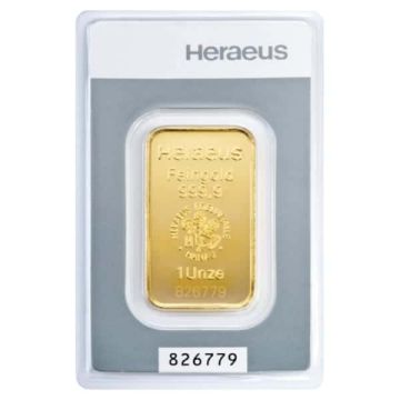 1 Unze (31,1 Gramm) Kinebar® Goldbarren Heraeus