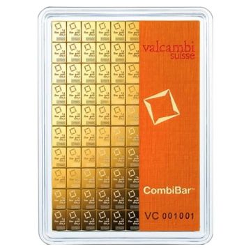 100 x 1 Gramm Goldbarren CombiBar™ Valcambi/ESG