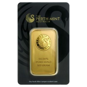 100 Gramm Goldbarren Perth Mint