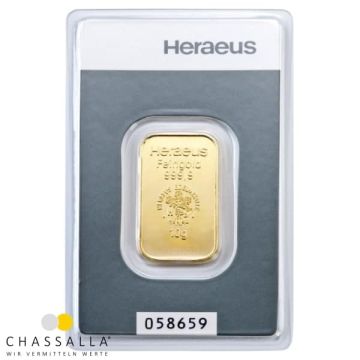 10 Gramm Goldbarren Heraeus