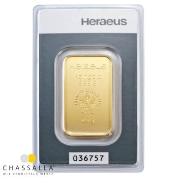 20 Gramm Goldbarren Heraeus