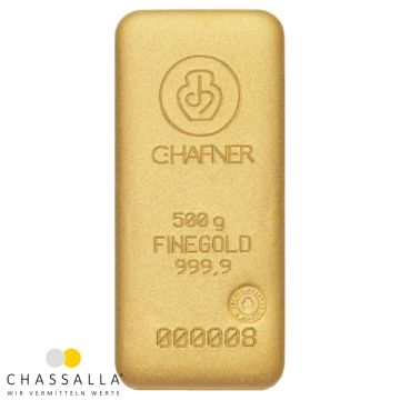500 Gramm Goldbarren C.HAFNER
