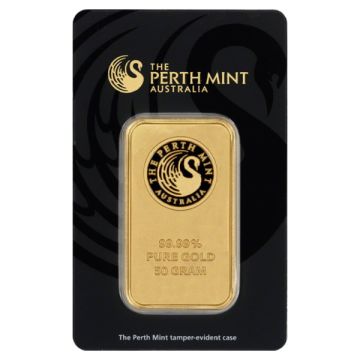 50 Gramm Goldbarren Perth Mint